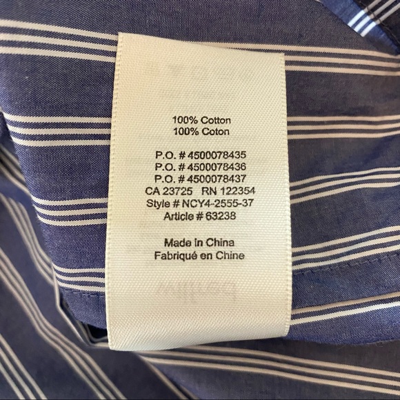 Aritzia | Wilfred | Hollande Off the Shoulder Blouse — Blue/White | Size Small - Picture 7 of 9